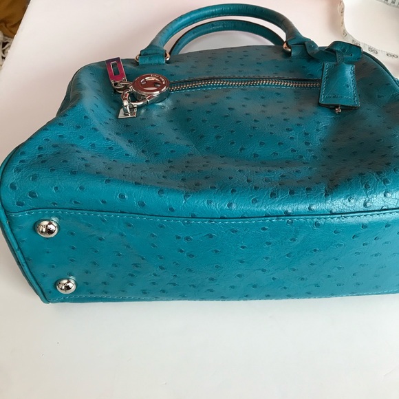 Michael Kors Joan Leather Turquoise Satchel - Picture 7 of 11